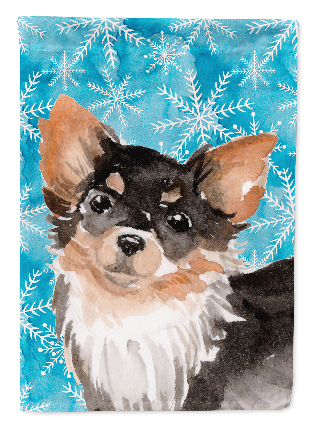 Long Haired Chihuahua Winter Garden Flag Mailbox Decorative Yard Banner Outside Patio Artwork for Flower Beds, Garden Size, Multicolor