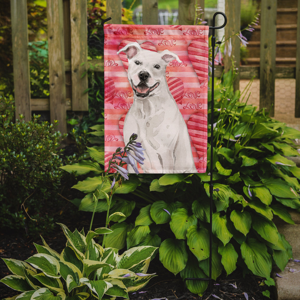 White Staffie Bull Terrier Love Garden Flag Mailbox Decorative Yard Banner Outside Patio Artwork for Flower Beds, Garden Size, Multicolor