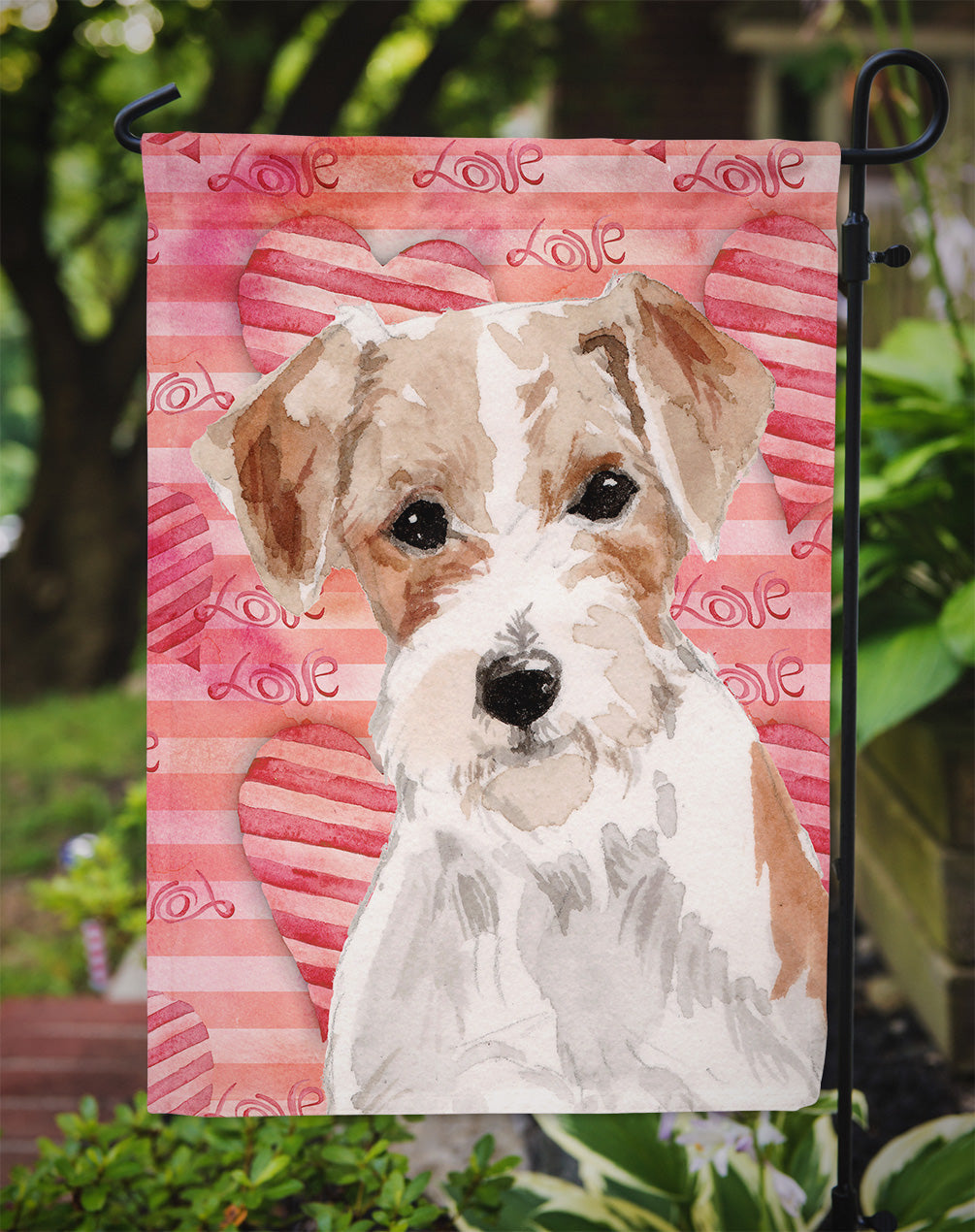 Wire Hair Jack Russell Love Garden Flag Mailbox Decorative Yard Banner Outside Patio Artwork for Flower Beds, Garden Size, Multicolor