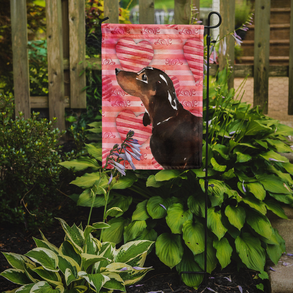 Black and Tan Dachshund Love Garden Flag Mailbox Decorative Yard Banner Outside Patio Artwork for Flower Beds, Garden Size, Multicolor