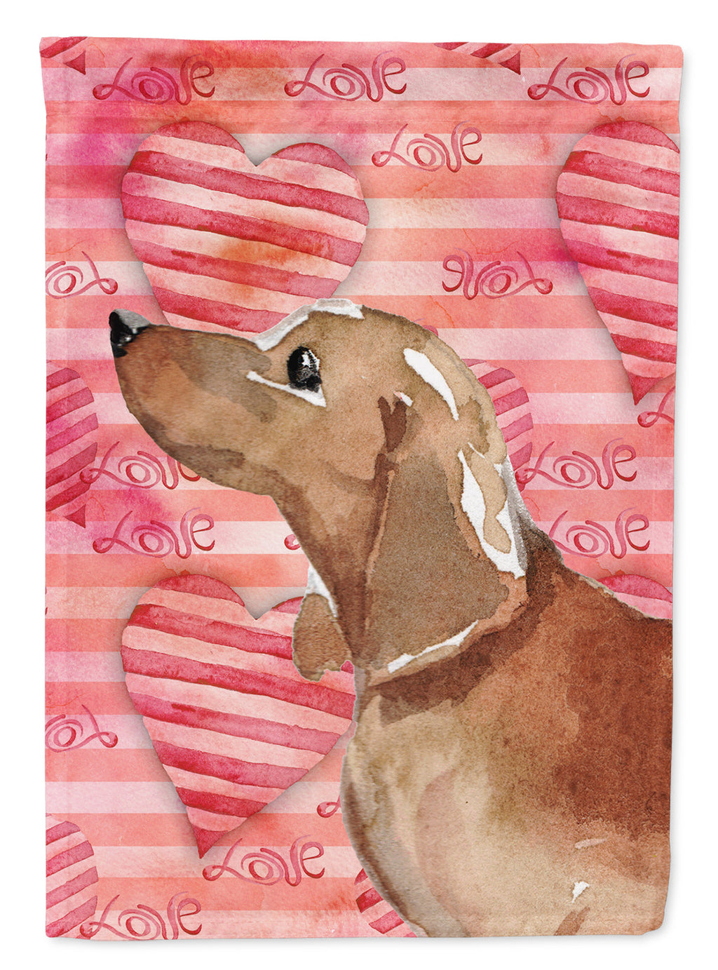 Red Tan Dachshund Love Garden Flag Mailbox Decorative Yard Banner Outside Patio Artwork for Flower Beds, Garden Size, Multicolor
