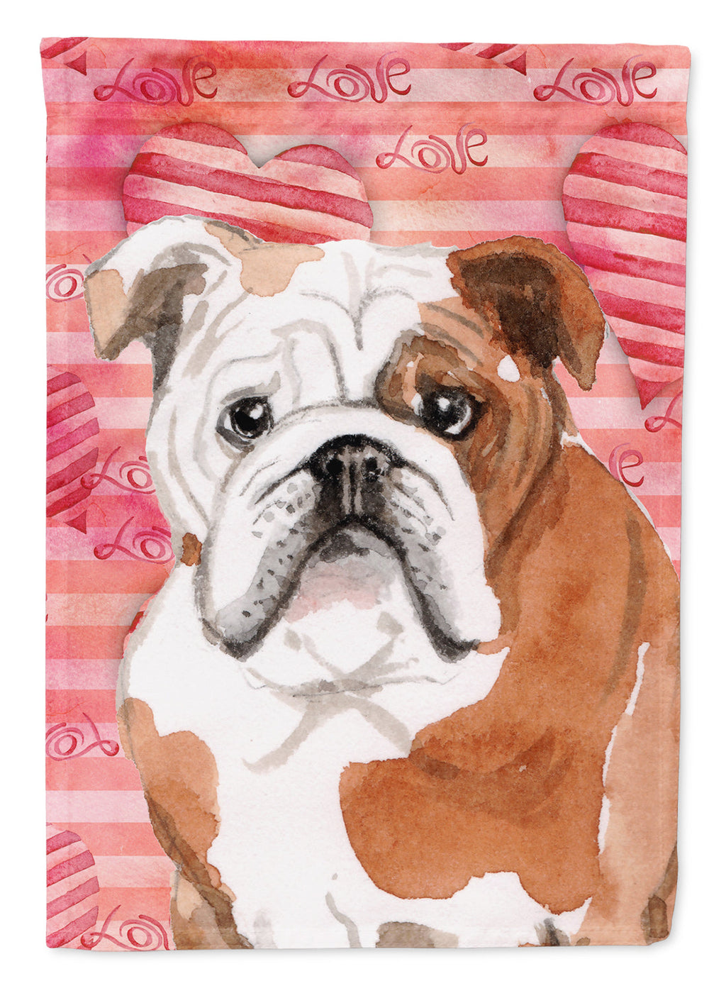 English Bulldog Love Garden Flag Mailbox Decorative Yard Banner Outside Patio Artwork for Flower Beds, Garden Size, Multicolor