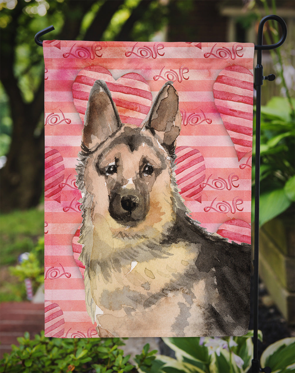 German Shepherd Love Garden Flag Mailbox Decorative Yard Banner Outside Patio Artwork for Flower Beds, Garden Size, Multicolor