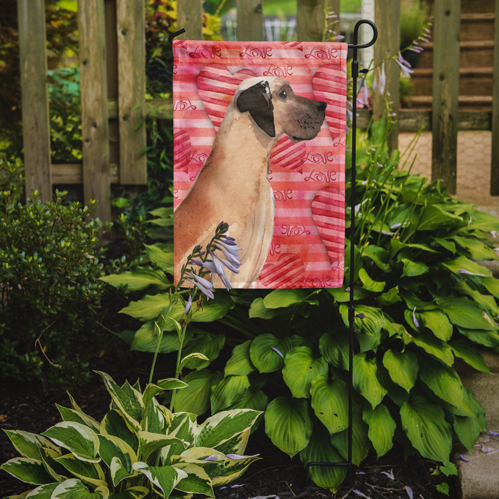 Fawn Natural Great Dane Love Garden Flag Mailbox Decorative Yard Banner Outside Patio Artwork for Flower Beds, Garden Size, Multicolor