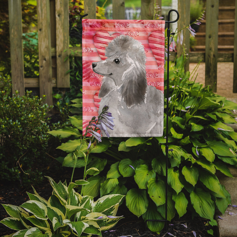 Grey Standard Poodle Love Garden Flag Mailbox Decorative Yard Banner Outside Patio Artwork for Flower Beds, Garden Size, Multicolor