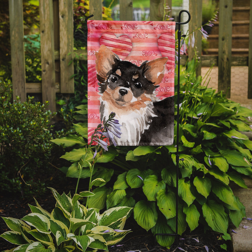 Long Haired Chihuahua Love Garden Flag Mailbox Decorative Yard Banner Outside Patio Artwork for Flower Beds, Garden Size, Multicolor