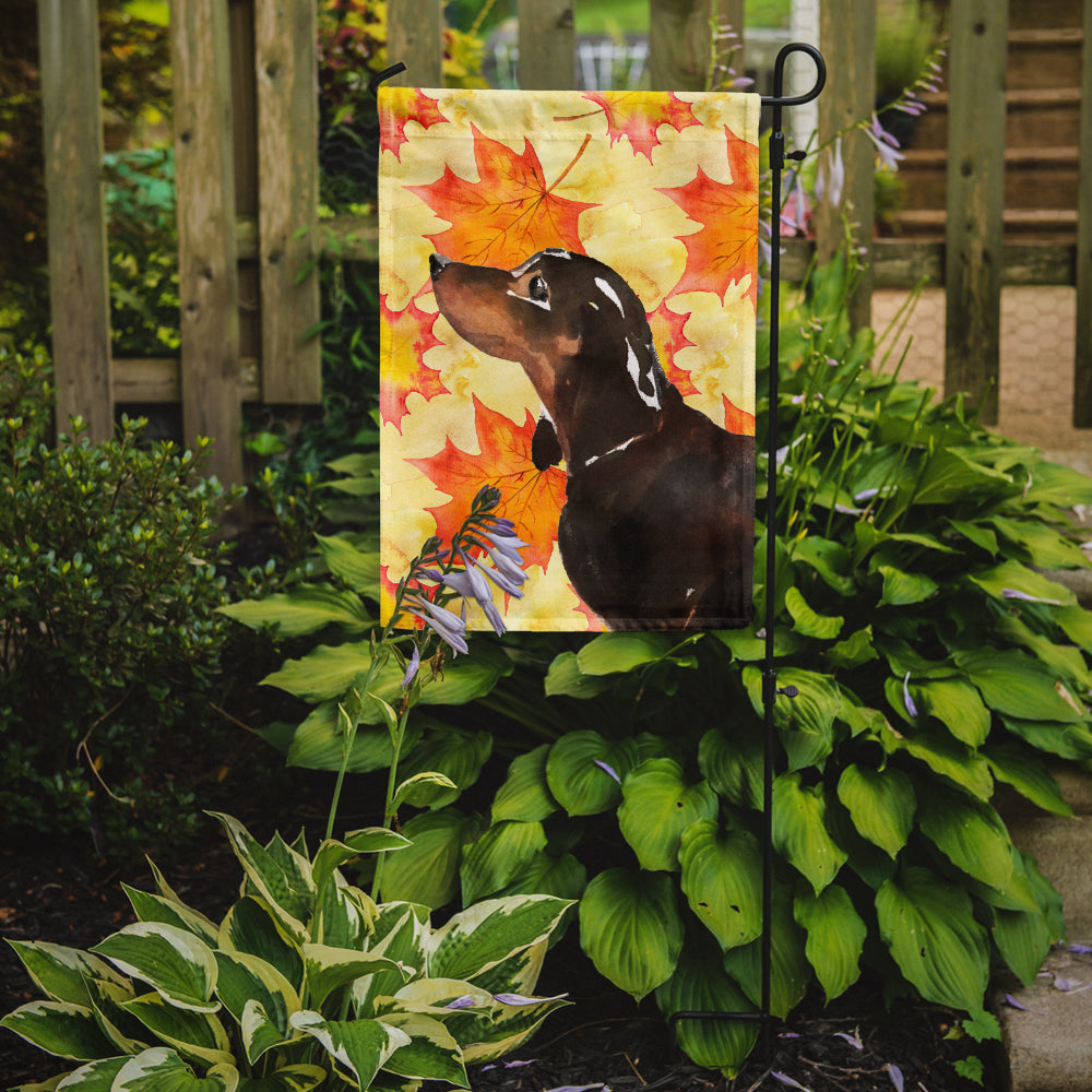 Black and Tan Dachshund Fall Garden Flag Mailbox Decorative Yard Banner Outside Patio Artwork for Flower Beds, Garden Size, Multicolor