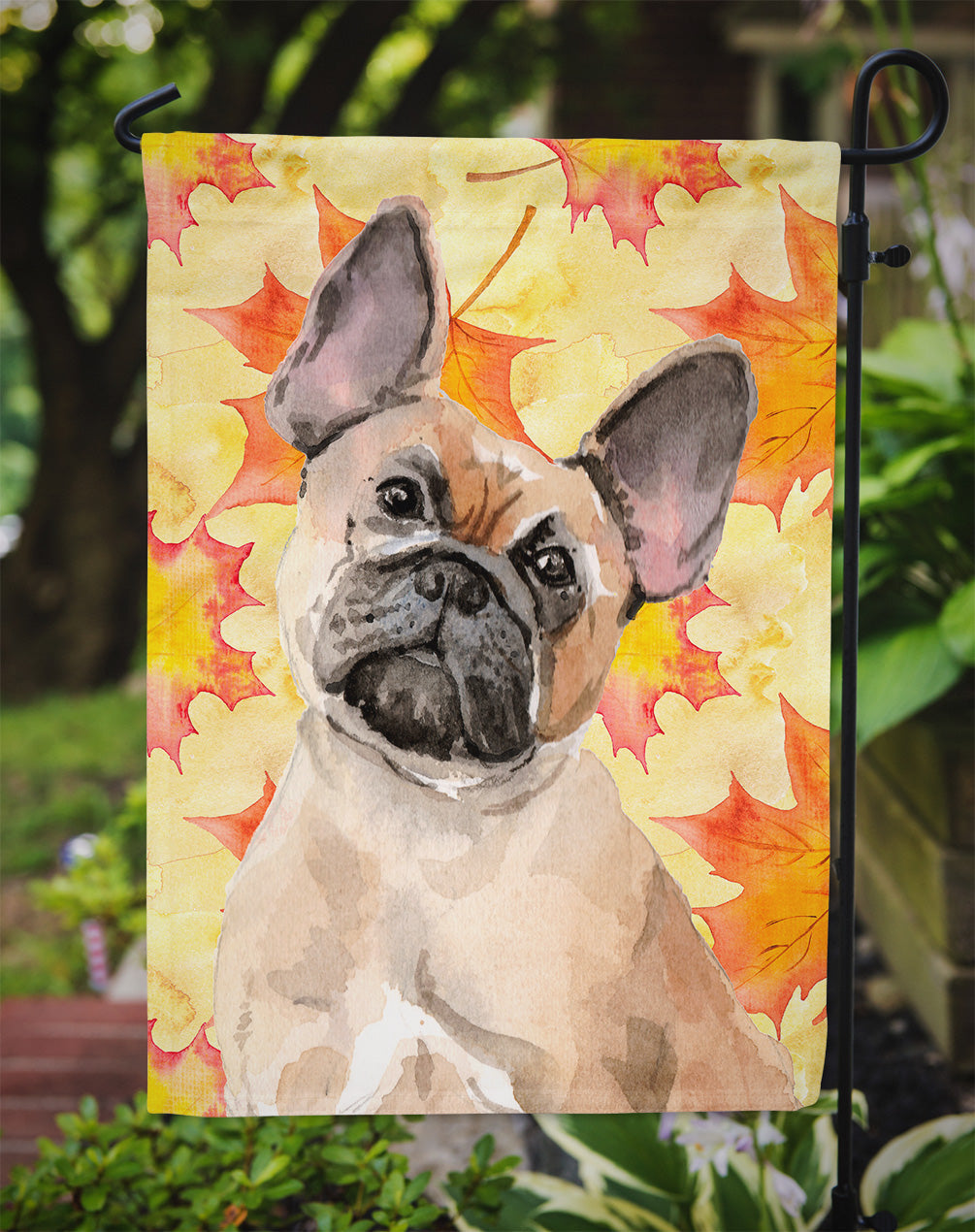 Fawn French Bulldog Fall Garden Flag Mailbox Decorative Yard Banner Outside Patio Artwork for Flower Beds, Garden Size, Multicolor