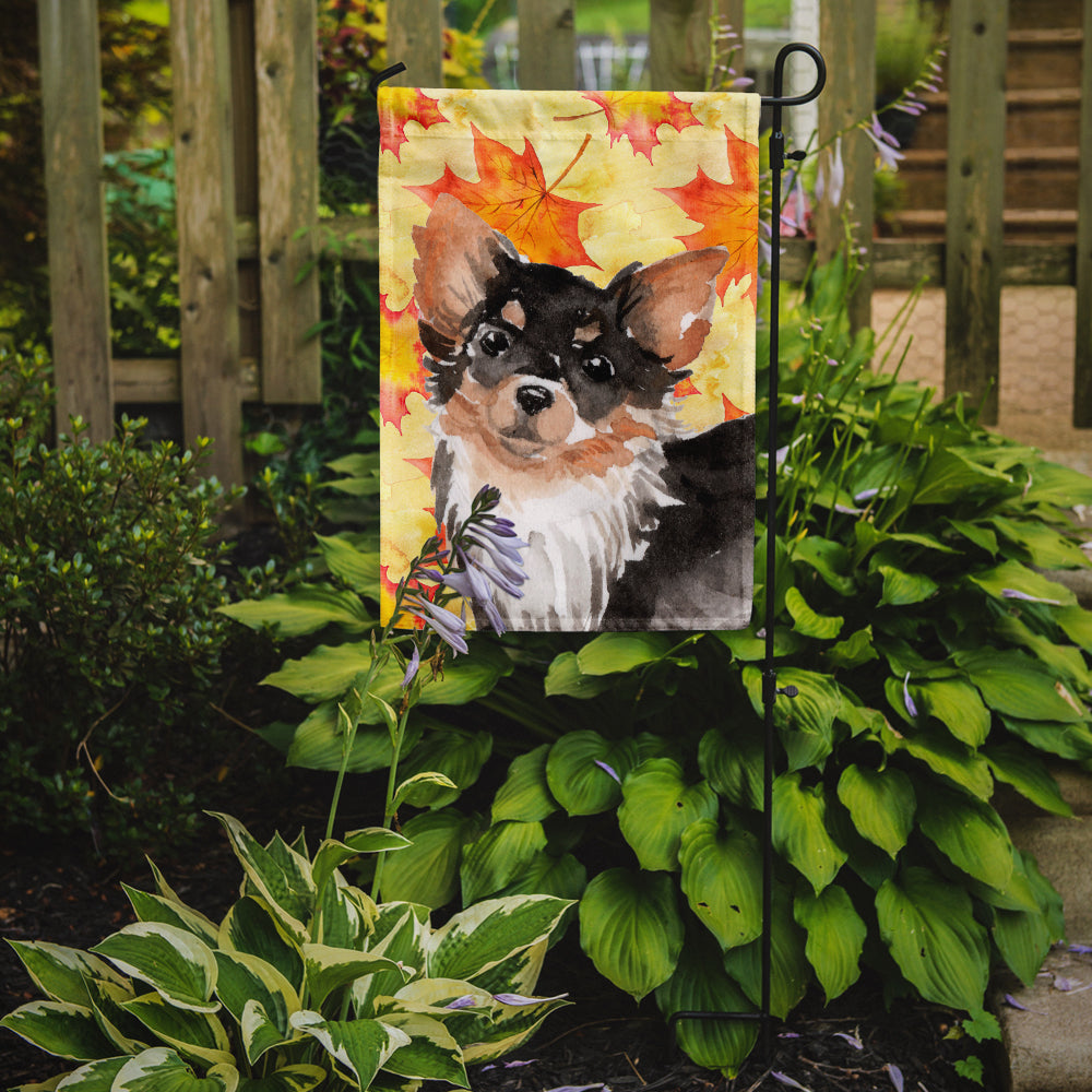 Long Haired Chihuahua Fall Garden Flag Mailbox Decorative Yard Banner Outside Patio Artwork for Flower Beds, Garden Size, Multicolor
