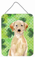 Yellow Labrador St. Patrick's Wall or Door Hanging Prints Aluminum Metal Sign Kitchen Wall Bar Bathroom Plaque Home Decor Front Door Plaque, 12x16, Multicolor