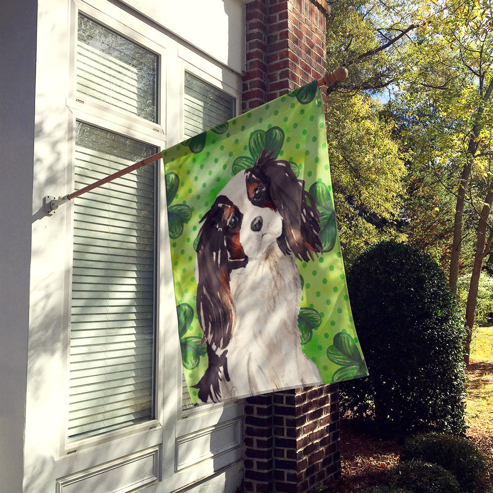 Tricolor Cavalier Spaniel St. Patrick's House Flag 28x40 Porch Sleeve Pole Decorative Outside Yard Banner Artwork Wall Hanging, Polyester