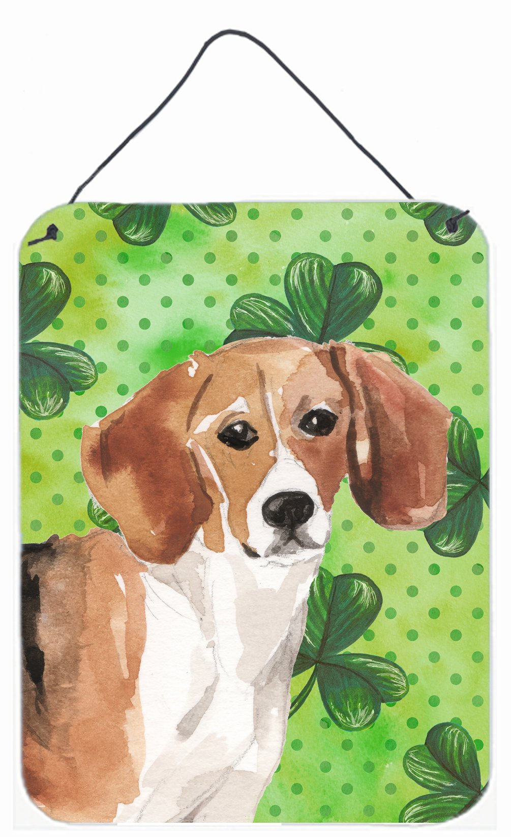 Beagle St. Patrick's Wall or Door Hanging Prints Aluminum Metal Sign Kitchen Wall Bar Bathroom Plaque Home Decor Front Door Plaque, 12x16, Multicolor