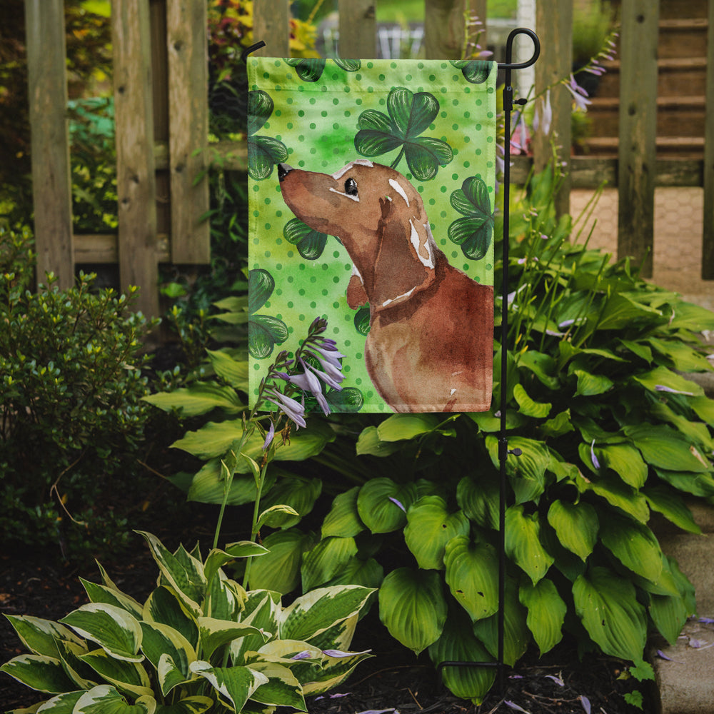 Red Tan Dachshund St. Patrick's Garden Flag Mailbox Decorative Yard Banner Outside Patio Artwork for Flower Beds, Garden Size, Multicolor