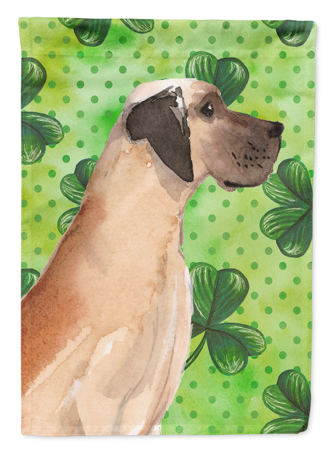 Fawn Natural Great Dane St. Patrick's Garden Flag Mailbox Decorative Yard Banner Outside Patio Artwork for Flower Beds, Garden Size, Multicolor