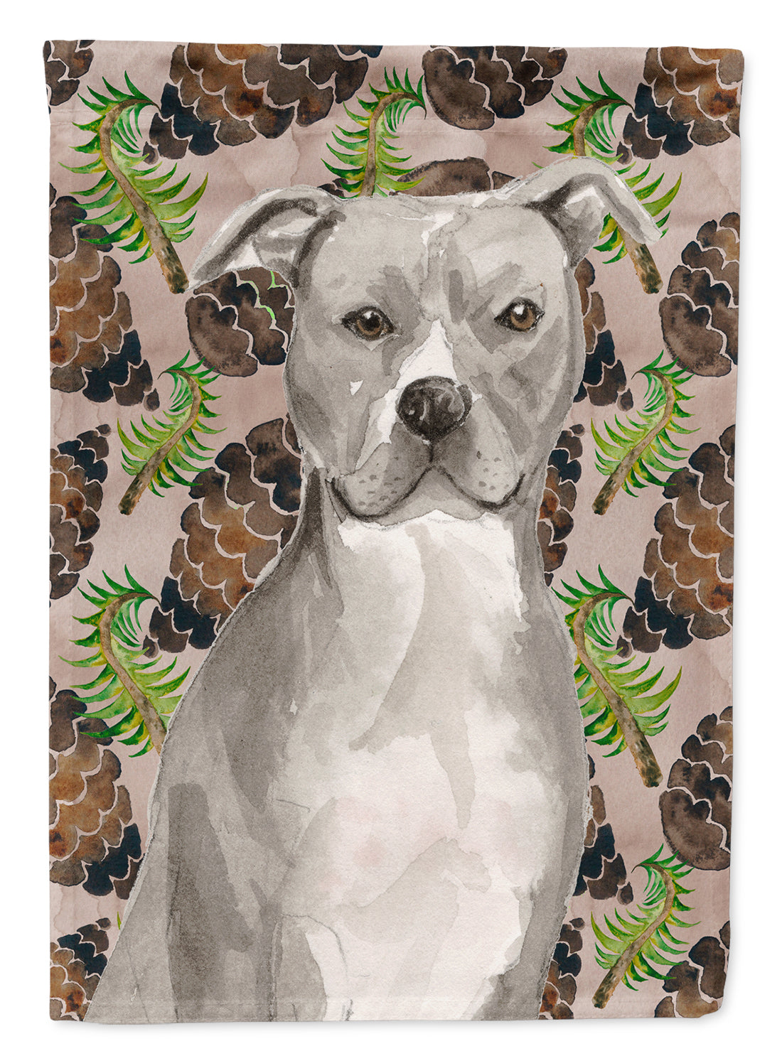 Staffordshire Bull Terrier Pine Cones Garden Flag Mailbox Decorative Yard Banner Outside Patio Artwork for Flower Beds, Garden Size, Multicolor