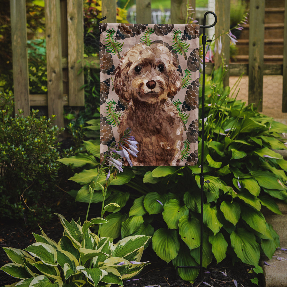 Brown Cockapoo Pine Cones Garden Flag Mailbox Decorative Yard Banner Outside Patio Artwork for Flower Beds, Garden Size, Multicolor