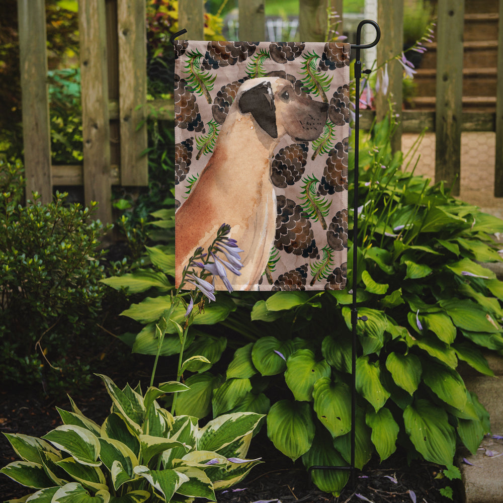 Fawn Natural Great Dane Pine Cones Garden Flag Mailbox Decorative Yard Banner Outside Patio Artwork for Flower Beds, Garden Size, Multicolor