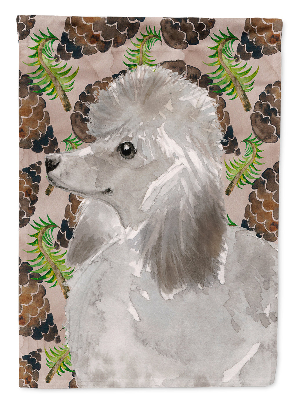 Grey Standard Poodle Pine Cones Garden Flag Mailbox Decorative Yard Banner Outside Patio Artwork for Flower Beds, Garden Size, Multicolor