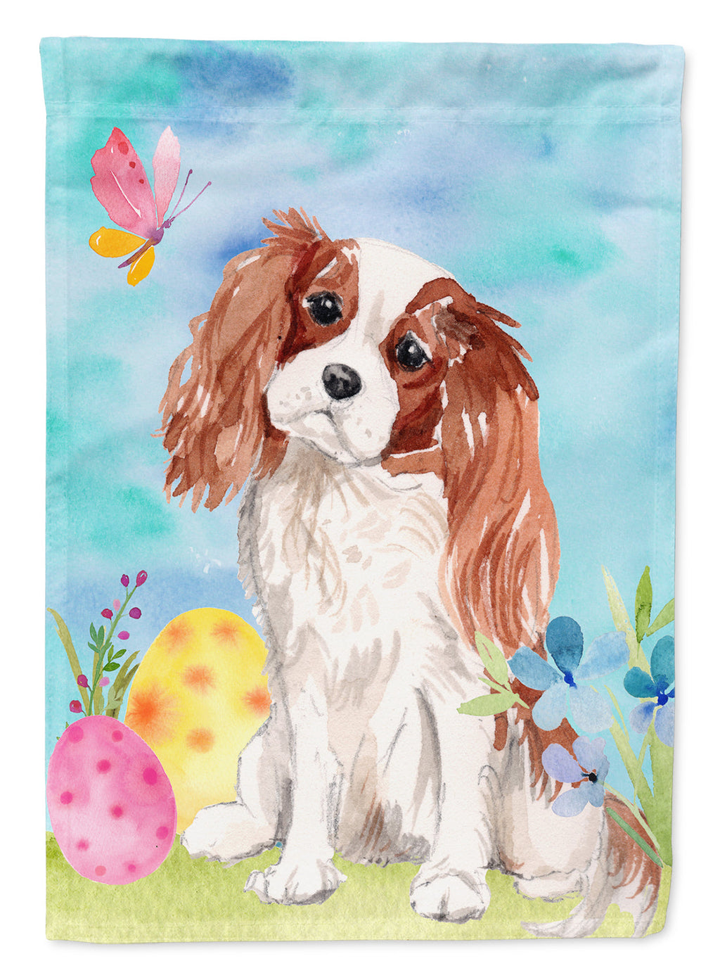 Blenheim Cavalier Spaniel Easter Garden Flag Mailbox Decorative Yard Banner Outside Patio Artwork for Flower Beds, Garden Size, Multicolor