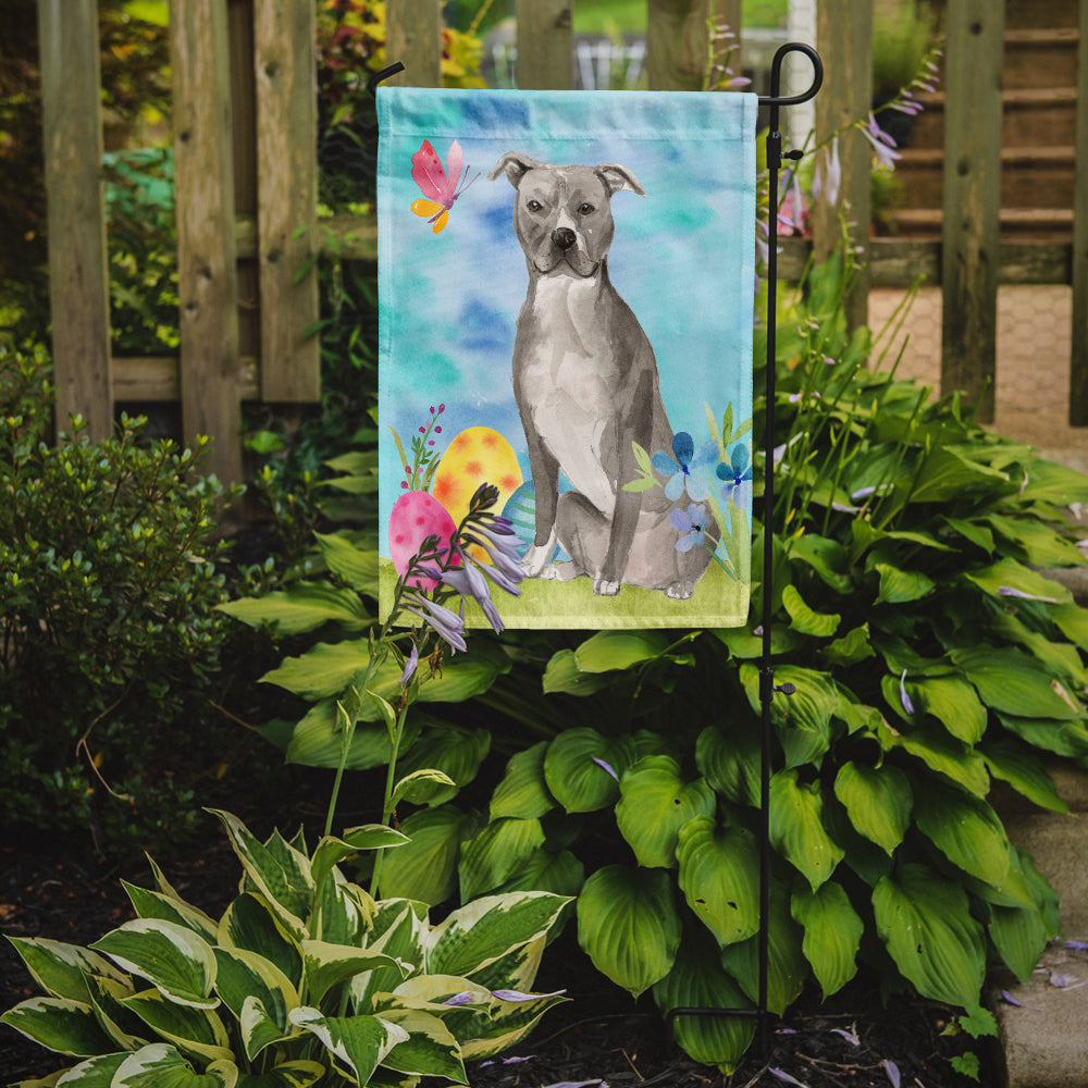 Staffordshire Bull Terrier Easter Garden Flag Mailbox Decorative Yard Banner Outside Patio Artwork for Flower Beds, Garden Size, Multicolor