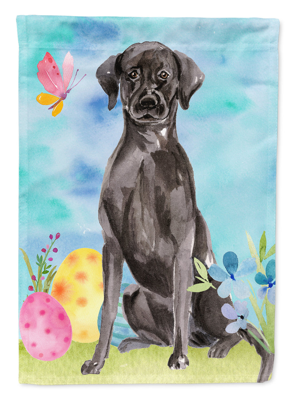 Black Labrador Easter Garden Flag Mailbox Decorative Yard Banner Outside Patio Artwork for Flower Beds, Garden Size, Multicolor