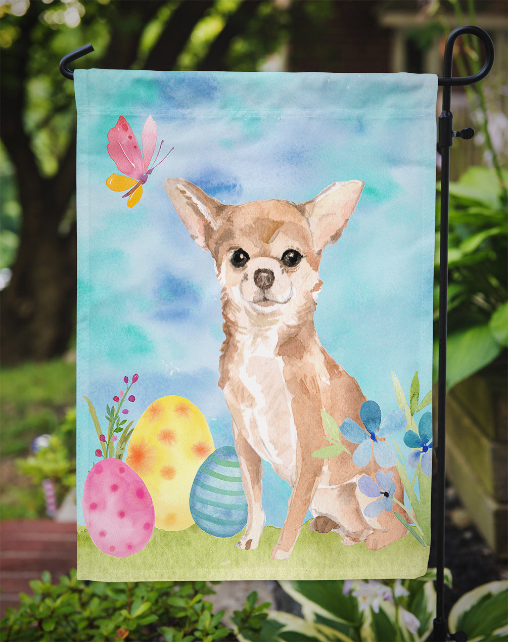 Chihuahua Easter Garden Flag Mailbox Decorative Yard Banner Outside Patio Artwork for Flower Beds, Garden Size, Multicolor