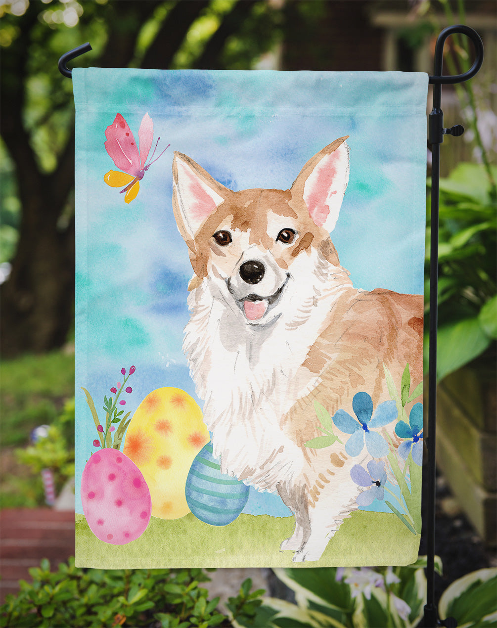 Corgi Easter Garden Flag Mailbox Decorative Yard Banner Outside Patio Artwork for Flower Beds, Garden Size, Multicolor