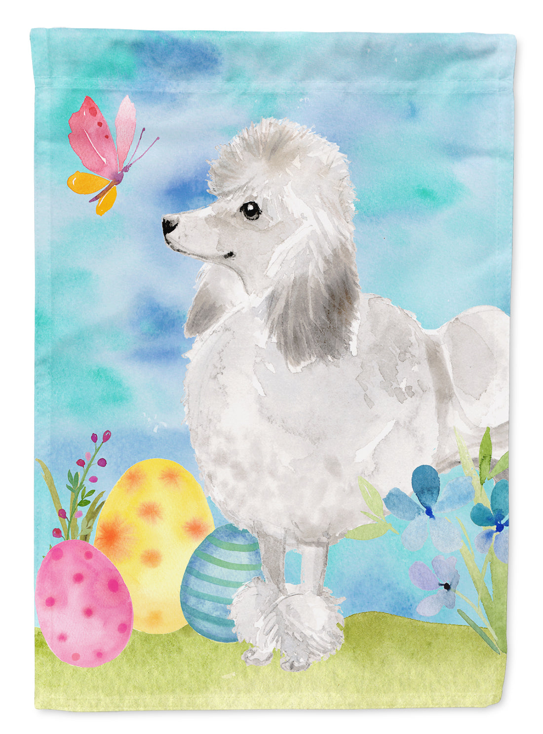 White Standard Poodle Easter Garden Flag Mailbox Decorative Yard Banner Outside Patio Artwork for Flower Beds, Garden Size, Multicolor