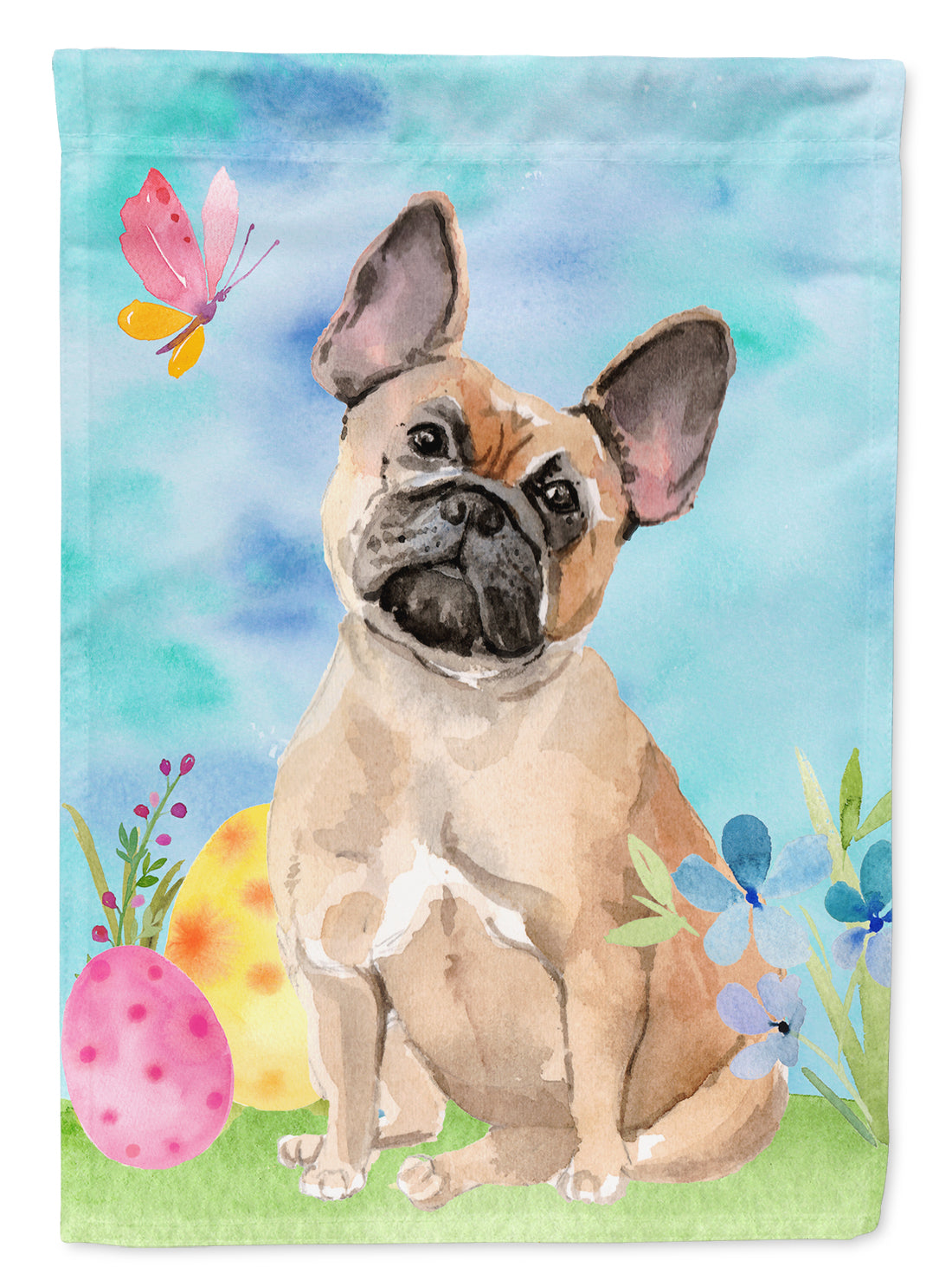 Fawn French Bulldog Easter Garden Flag Mailbox Decorative Yard Banner Outside Patio Artwork for Flower Beds, Garden Size, Multicolor