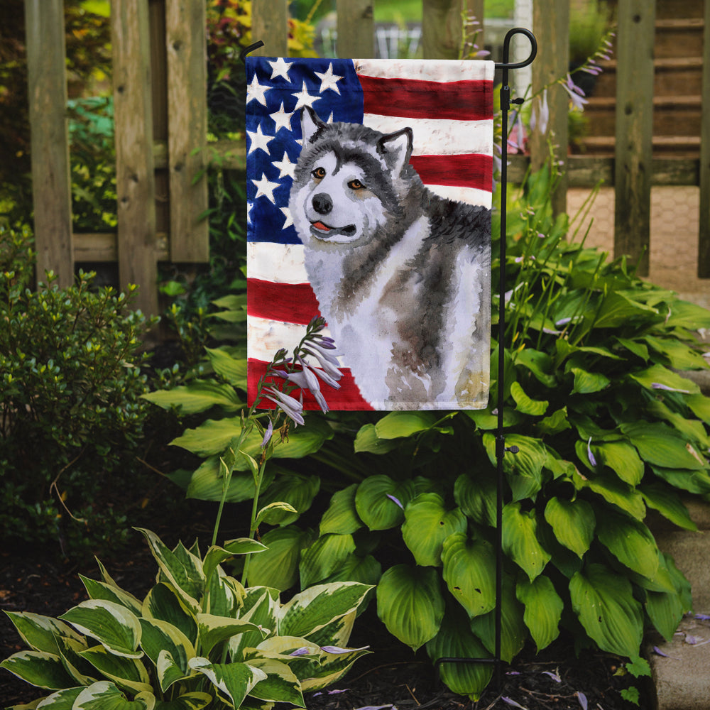 Alaskan Malamute Patriotic Garden Flag Mailbox Decorative Yard Banner Outside Patio Artwork for Flower Beds, Garden Size, Multicolor
