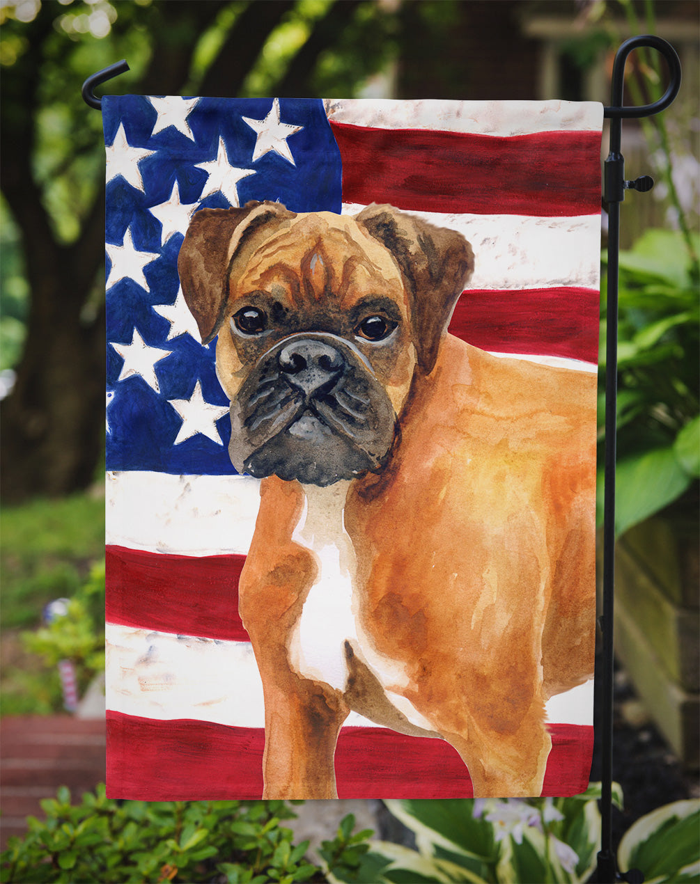 German Boxer Patriotic Garden Flag Mailbox Decorative Yard Banner Outside Patio Artwork for Flower Beds, Garden Size, Multicolor