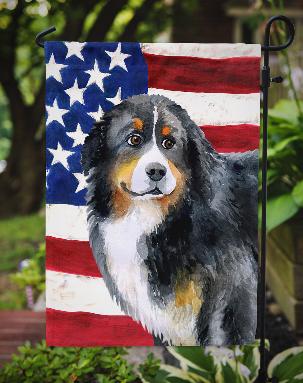 Bernese Mountain Dog Patriotic Garden Flag Mailbox Decorative Yard Banner Outside Patio Artwork for Flower Beds, Garden Size, Multicolor