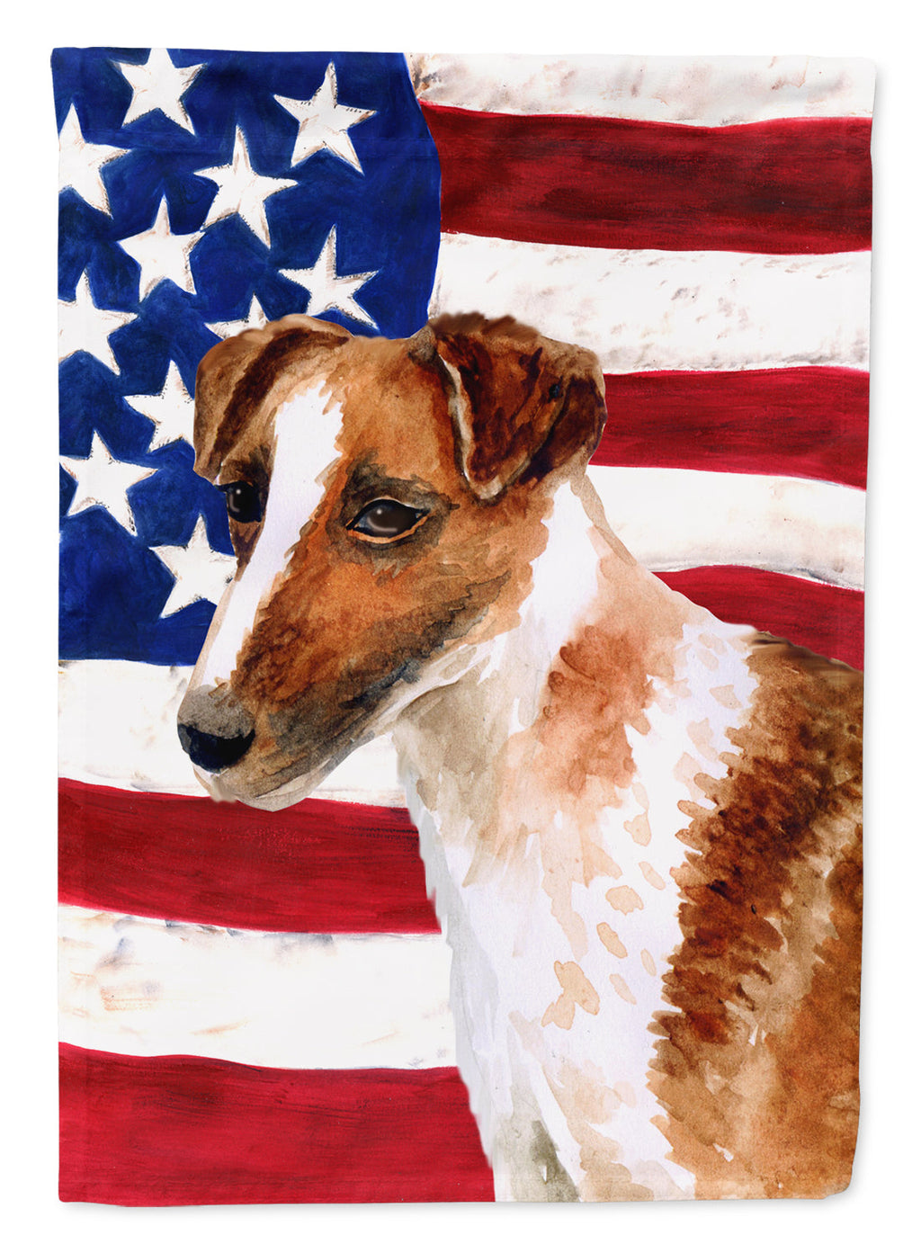 Smooth Fox Terrier Patriotic Garden Flag Mailbox Decorative Yard Banner Outside Patio Artwork for Flower Beds, Garden Size, Multicolor