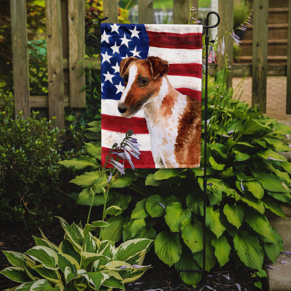 Smooth Fox Terrier Patriotic Garden Flag Mailbox Decorative Yard Banner Outside Patio Artwork for Flower Beds, Garden Size, Multicolor