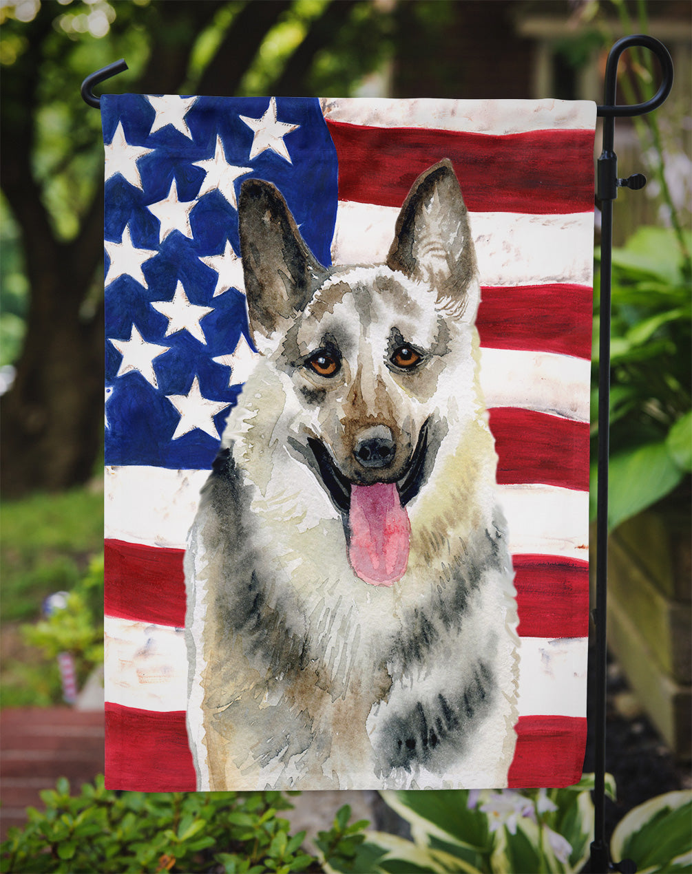 East-European Shepherd Patriotic Garden Flag Mailbox Decorative Yard Banner Outside Patio Artwork for Flower Beds, Garden Size, Multicolor