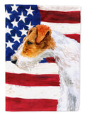 Fox Terrier Patriotic Garden Flag Mailbox Decorative Yard Banner Outside Patio Artwork for Flower Beds, Garden Size, Multicolor