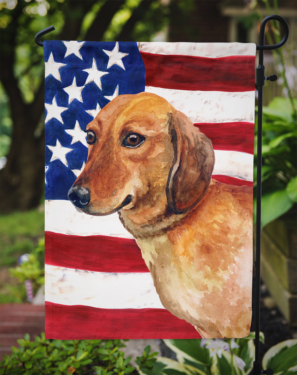 Dachshund Patriotic Garden Flag Mailbox Decorative Yard Banner Outside Patio Artwork for Flower Beds, Garden Size, Multicolor