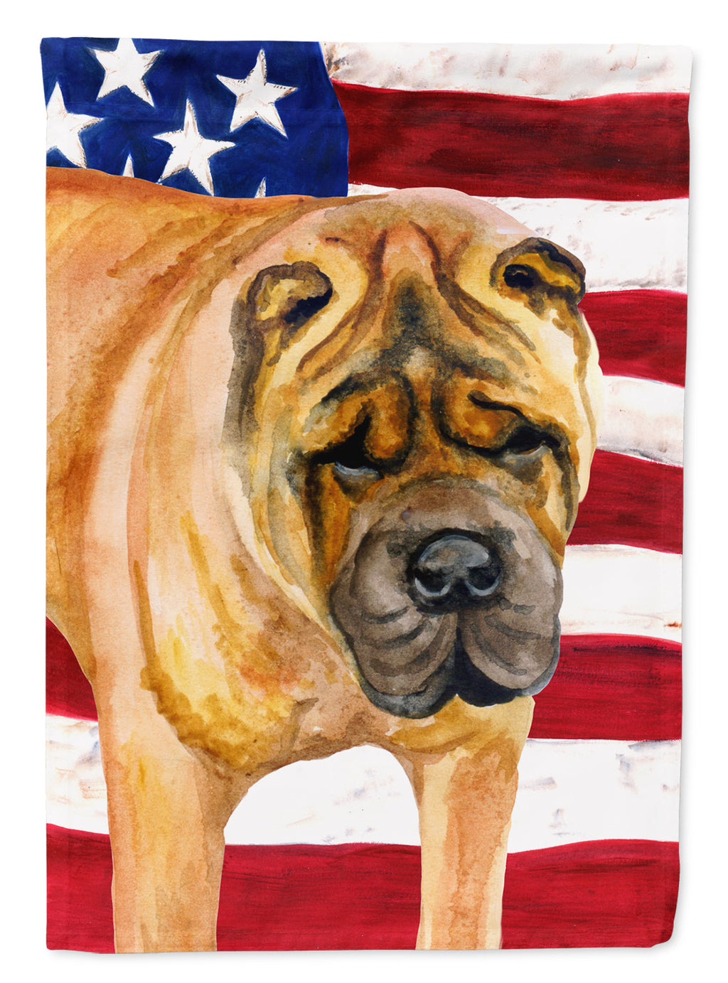 Shar Pei Patriotic Garden Flag Mailbox Decorative Yard Banner Outside Patio Artwork for Flower Beds, Garden Size, Multicolor