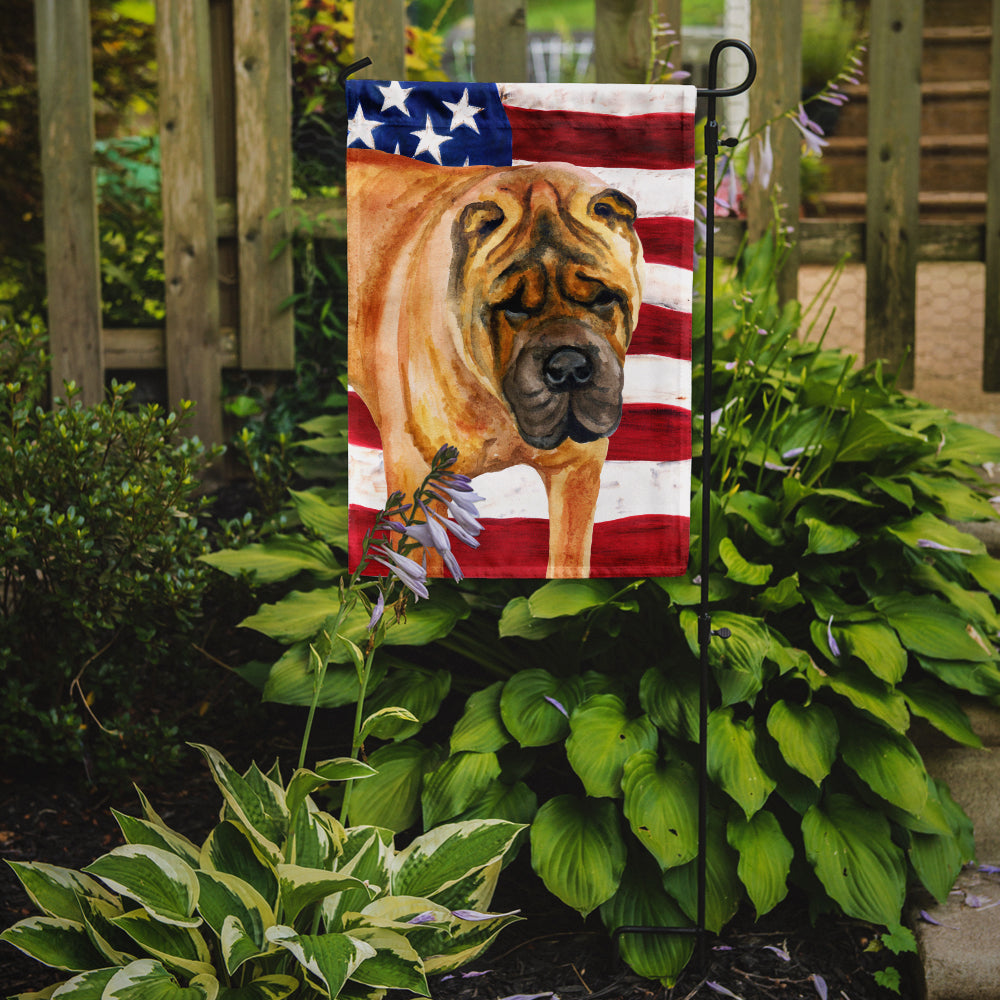 Shar Pei Patriotic Garden Flag Mailbox Decorative Yard Banner Outside Patio Artwork for Flower Beds, Garden Size, Multicolor