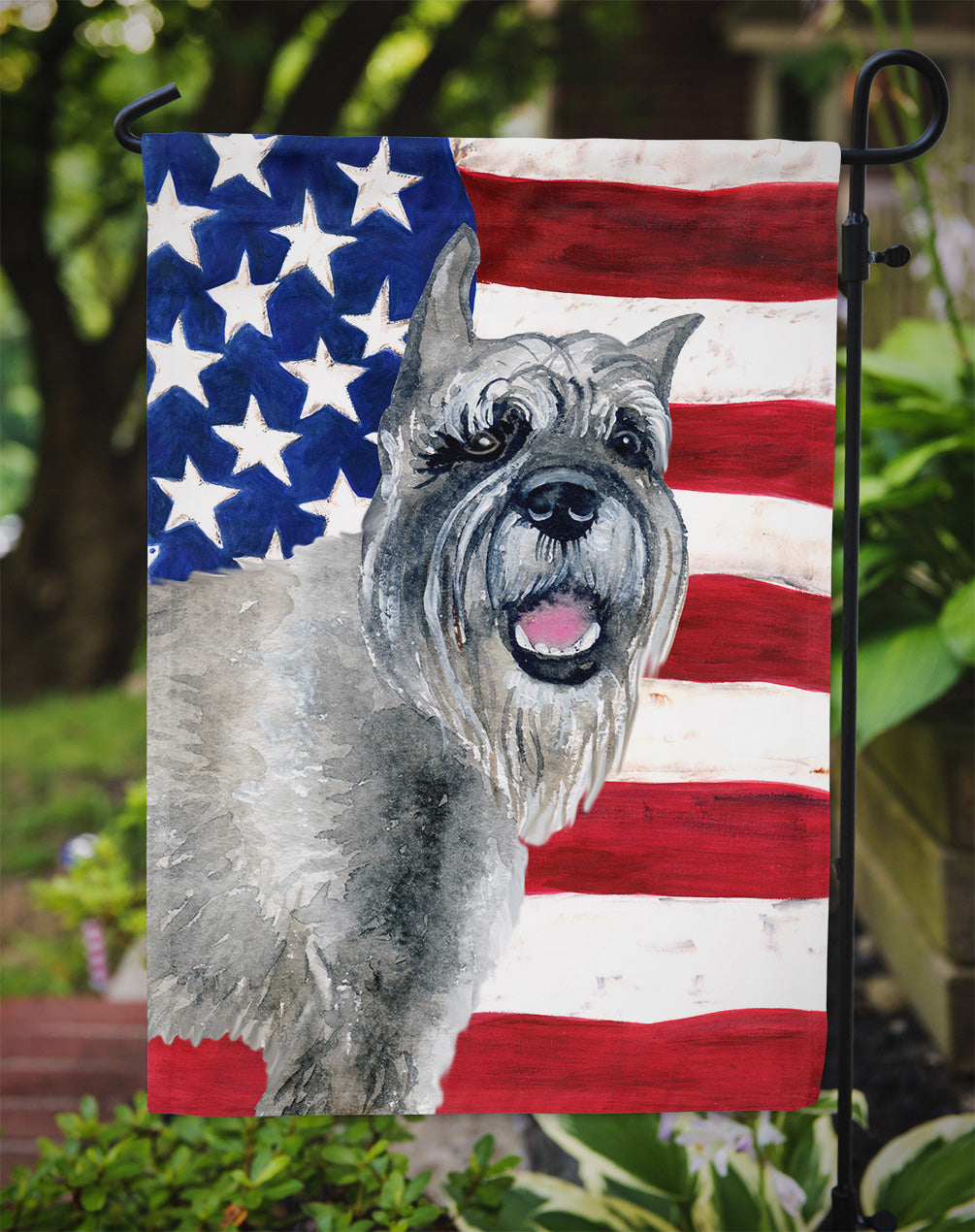 Schnauzer Patriotic Garden Flag Mailbox Decorative Yard Banner Outside Patio Artwork for Flower Beds, Garden Size, Multicolor