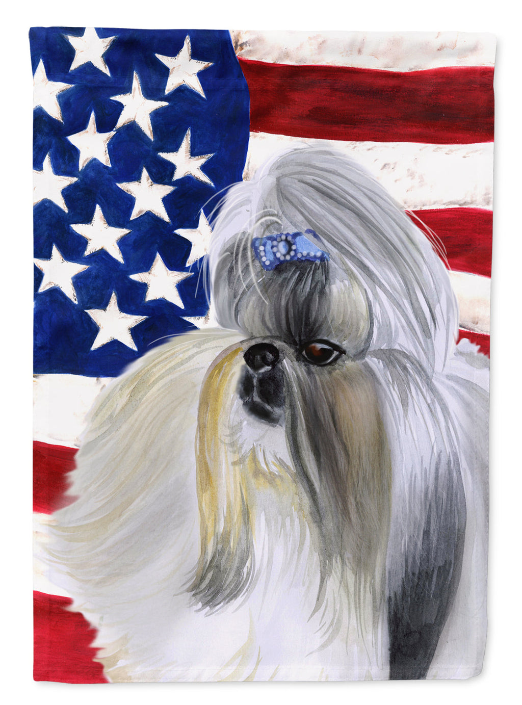 Shih Tzu Patriotic Garden Flag Mailbox Decorative Yard Banner Outside Patio Artwork for Flower Beds, Garden Size, Multicolor