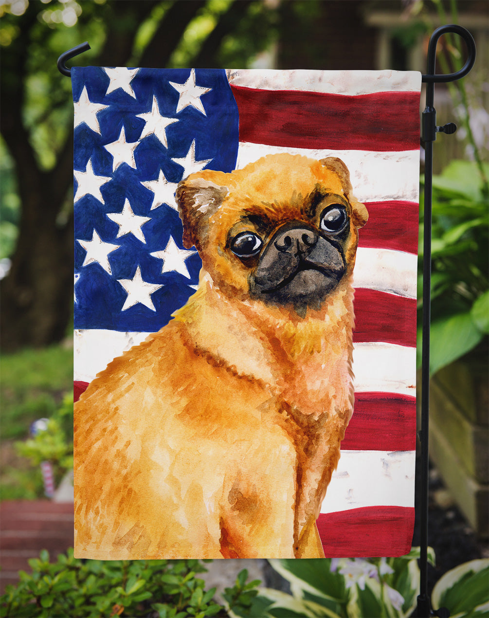 Small Brabant Griffon Patriotic Garden Flag Mailbox Decorative Yard Banner Outside Patio Artwork for Flower Beds, Garden Size, Multicolor