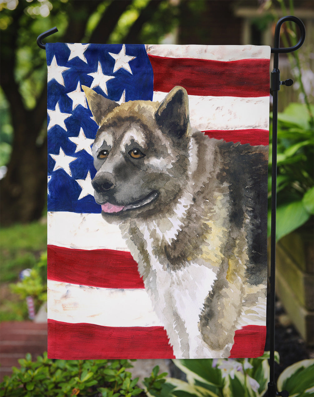 American Akita Patriotic Garden Flag Mailbox Decorative Yard Banner Outside Patio Artwork for Flower Beds, Garden Size, Multicolor