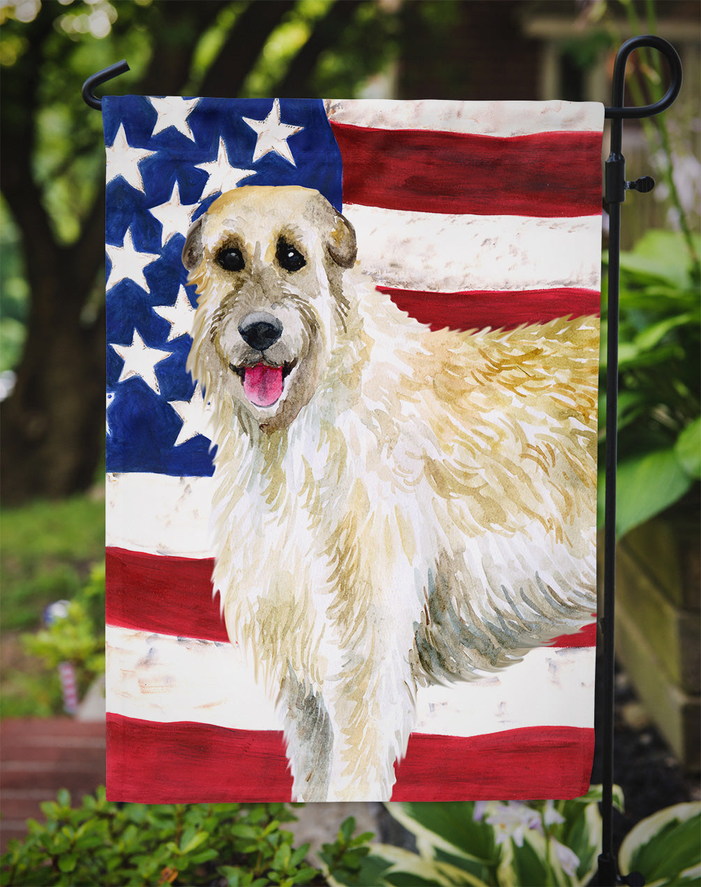 Irish Wolfhound Patriotic Garden Flag Mailbox Decorative Yard Banner Outside Patio Artwork for Flower Beds, Garden Size, Multicolor
