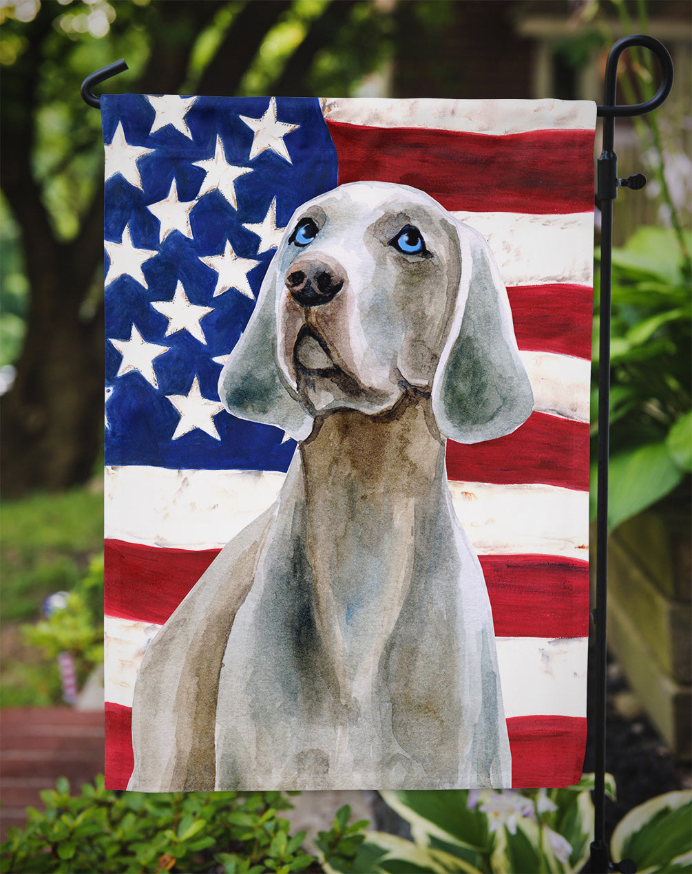 Weimaraner Patriotic Garden Flag Mailbox Decorative Yard Banner Outside Patio Artwork for Flower Beds, Garden Size, Multicolor