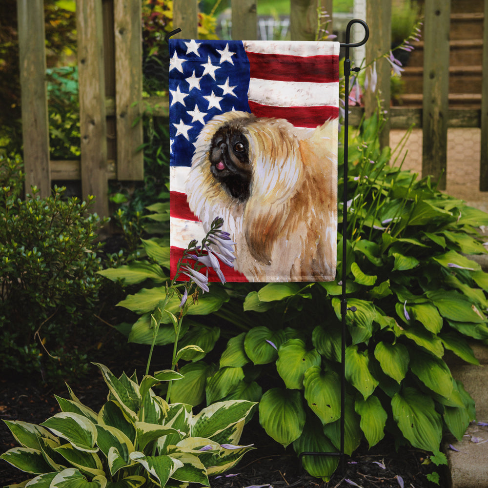 Pekingese Patriotic Garden Flag Mailbox Decorative Yard Banner Outside Patio Artwork for Flower Beds, Garden Size, Multicolor