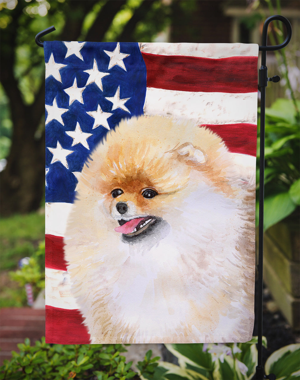 Pomeranian Patriotic Garden Flag Mailbox Decorative Yard Banner Outside Patio Artwork for Flower Beds, Garden Size, Multicolor
