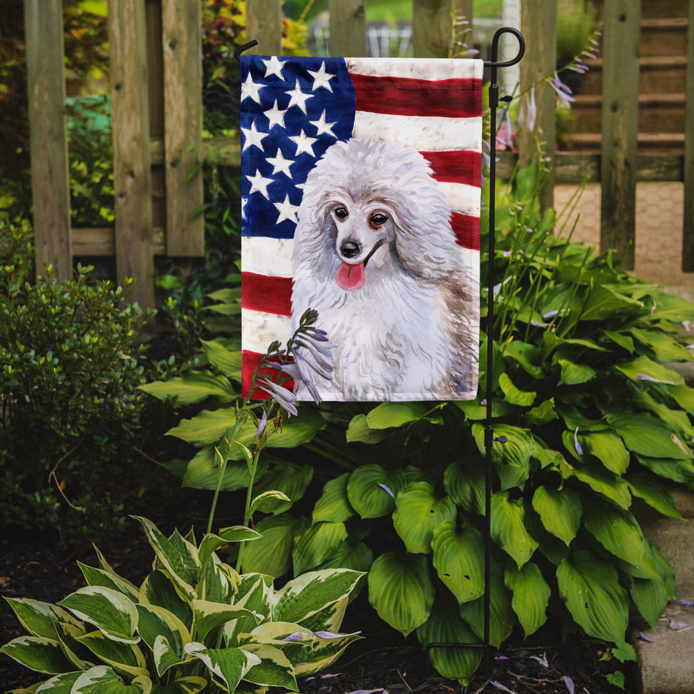 Medium White Poodle Patriotic Garden Flag Mailbox Decorative Yard Banner Outside Patio Artwork for Flower Beds, Garden Size, Multicolor
