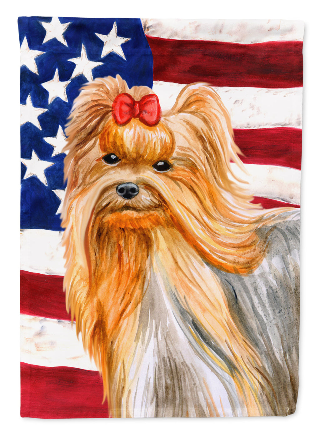 Yorkshire Terrier Patriotic Garden Flag Mailbox Decorative Yard Banner Outside Patio Artwork for Flower Beds, Garden Size, Multicolor