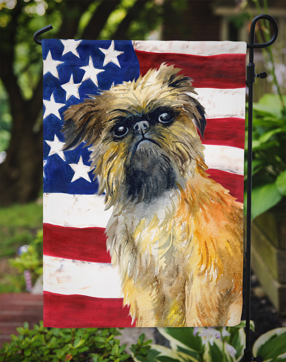 Brussels Griffon Patriotic Garden Flag Mailbox Decorative Yard Banner Outside Patio Artwork for Flower Beds, Garden Size, Multicolor